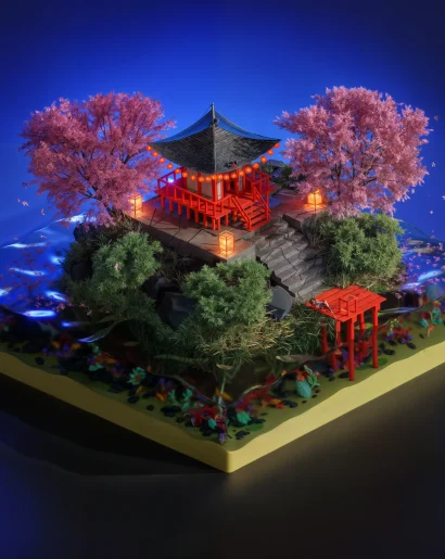 Artystyczny projekt Low Poly – stylizowana wizualizacja 3D inspirowana formą i światłem